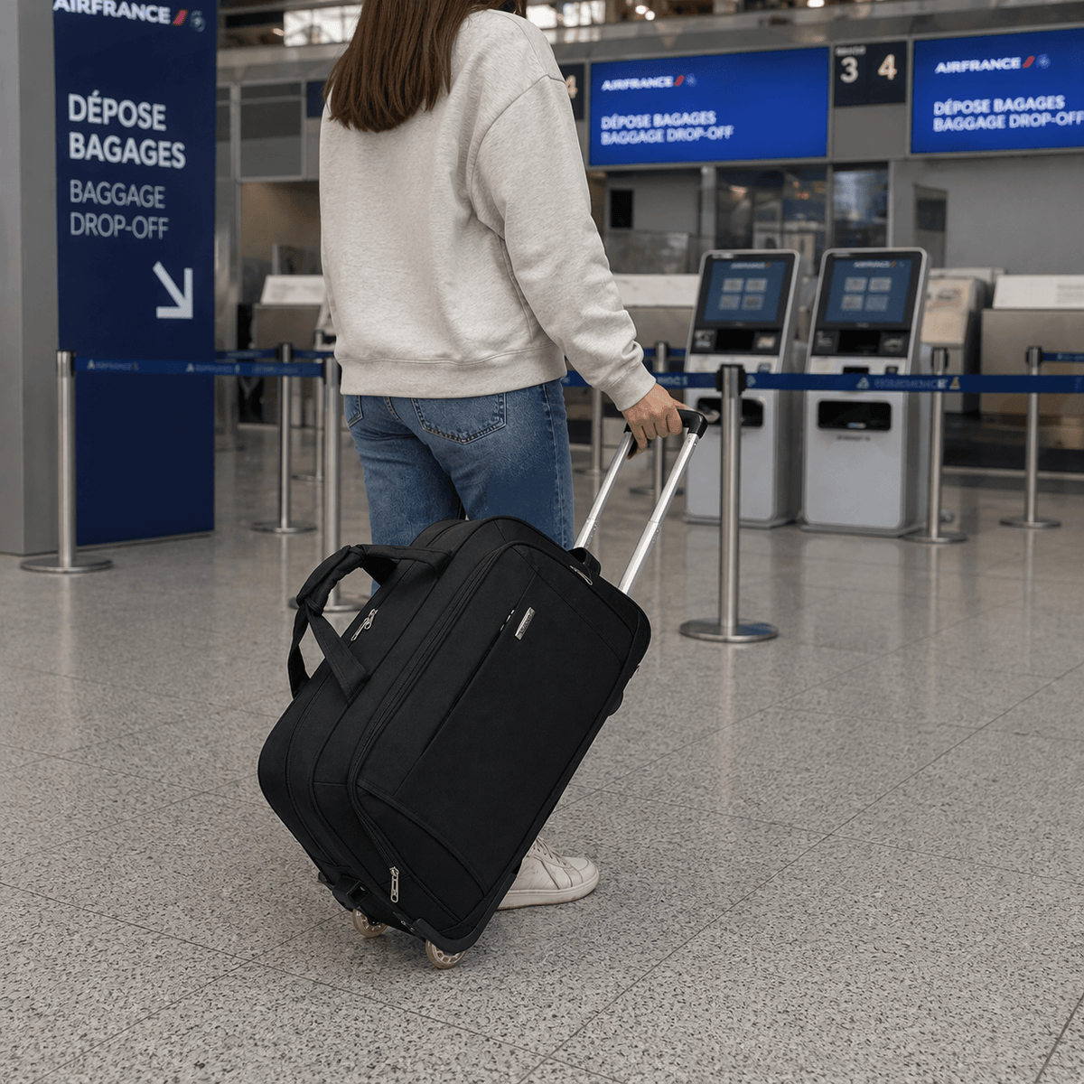 Bagage sac en tissu à roulette