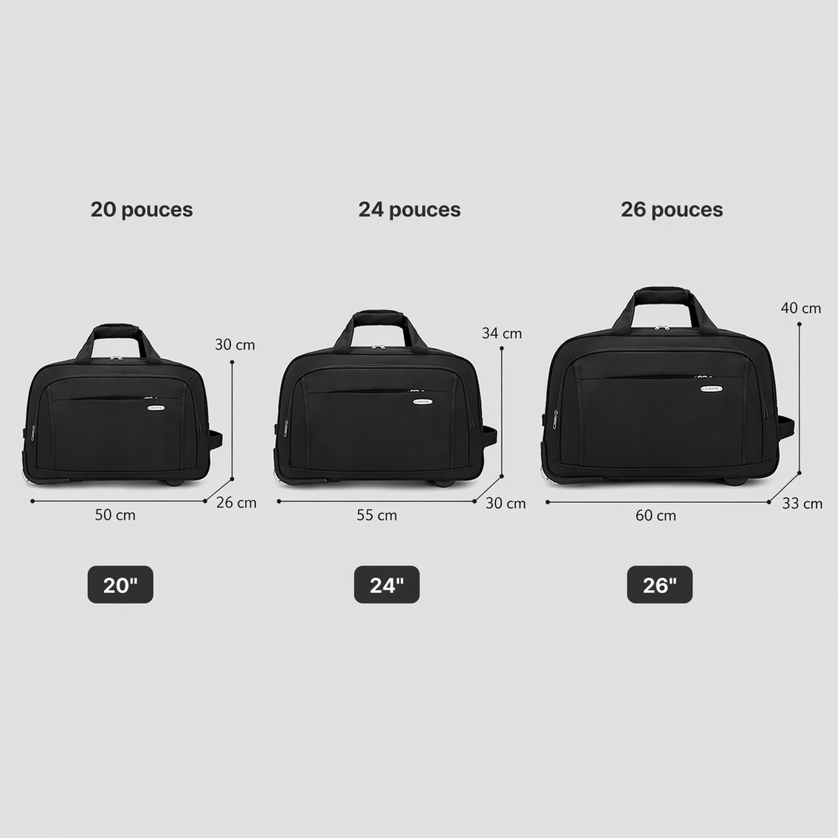 Bagage sac en tissu à roulette