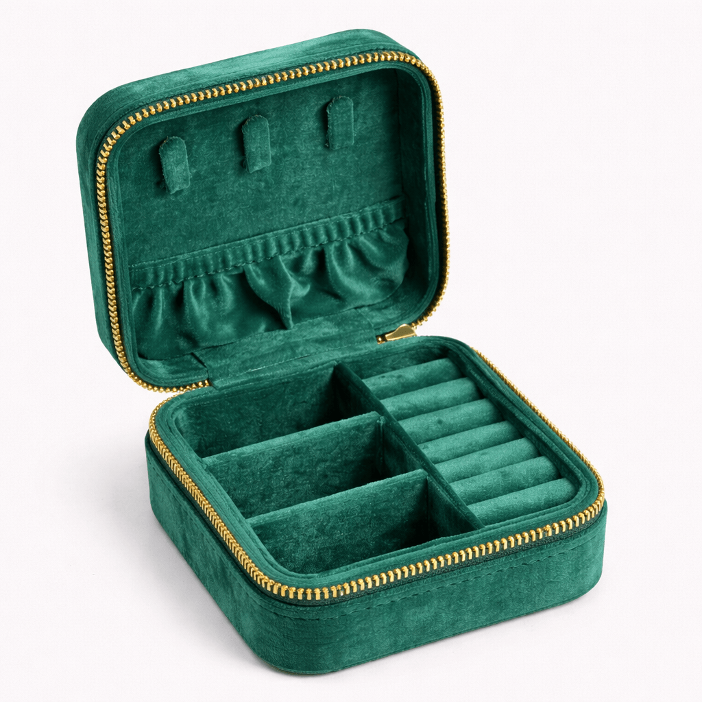 Boîte à bijoux de voyage en velours