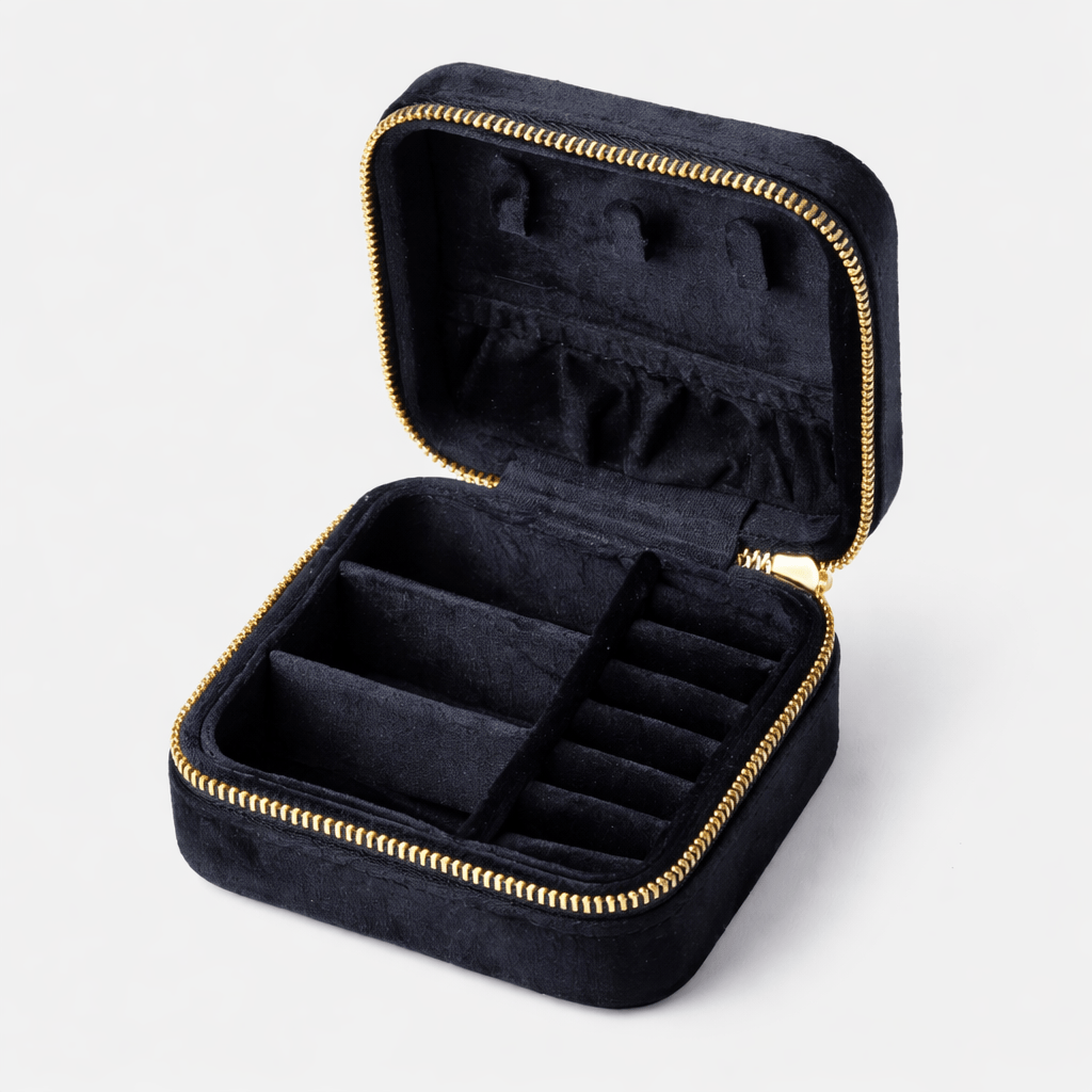Boîte à bijoux de voyage en velours