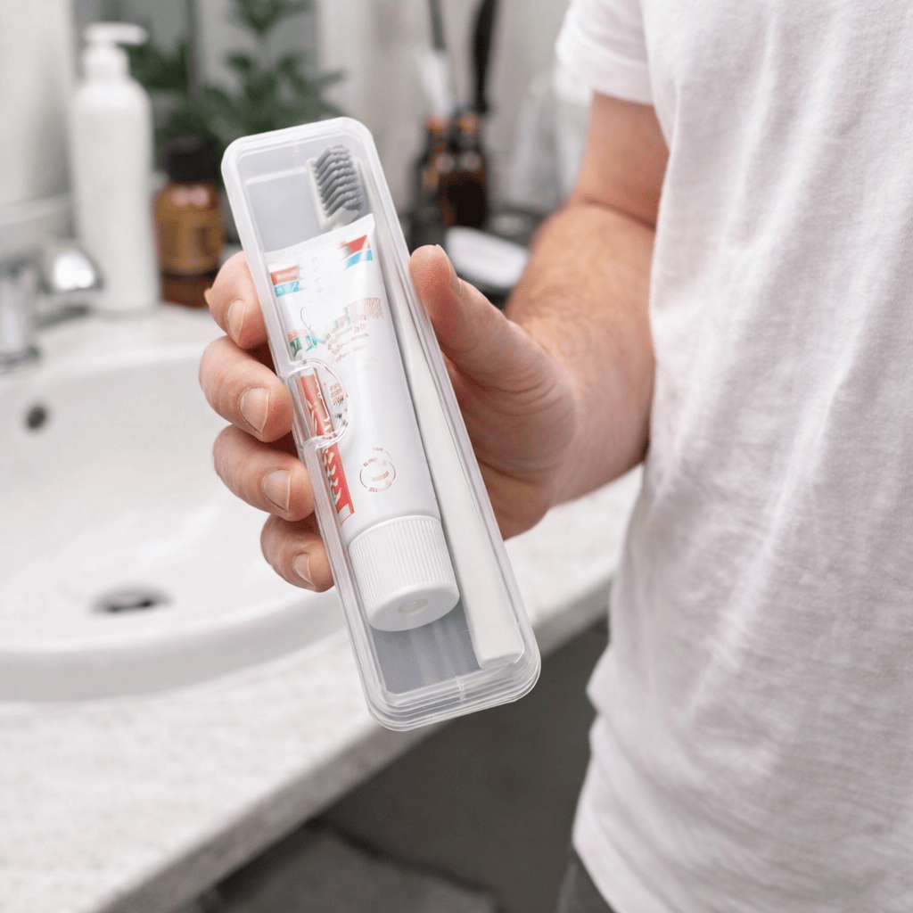 Boîte transparente pour brosse à dents