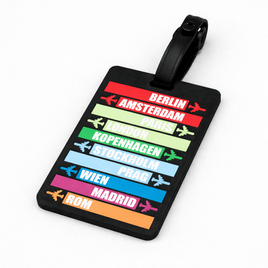 Etiquette destination pour valise