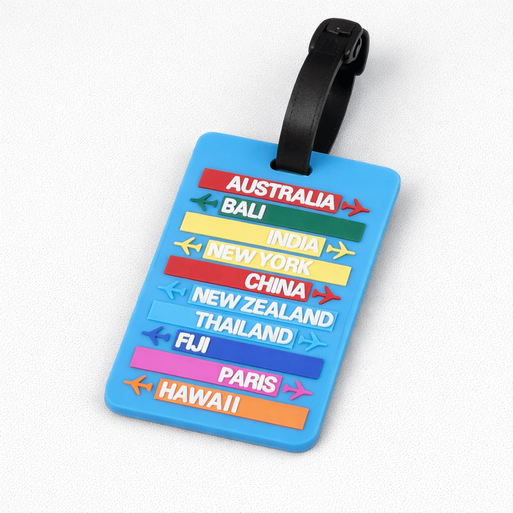 Etiquette destination pour valise