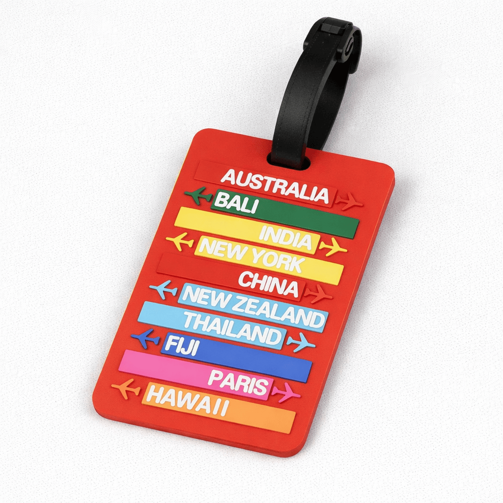 Etiquette destination pour valise