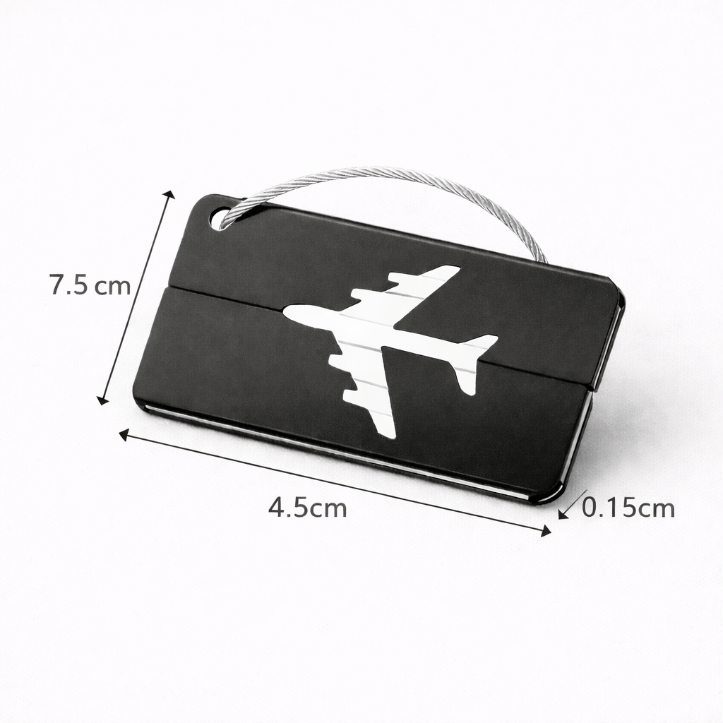 Étiquette métallique pour valise