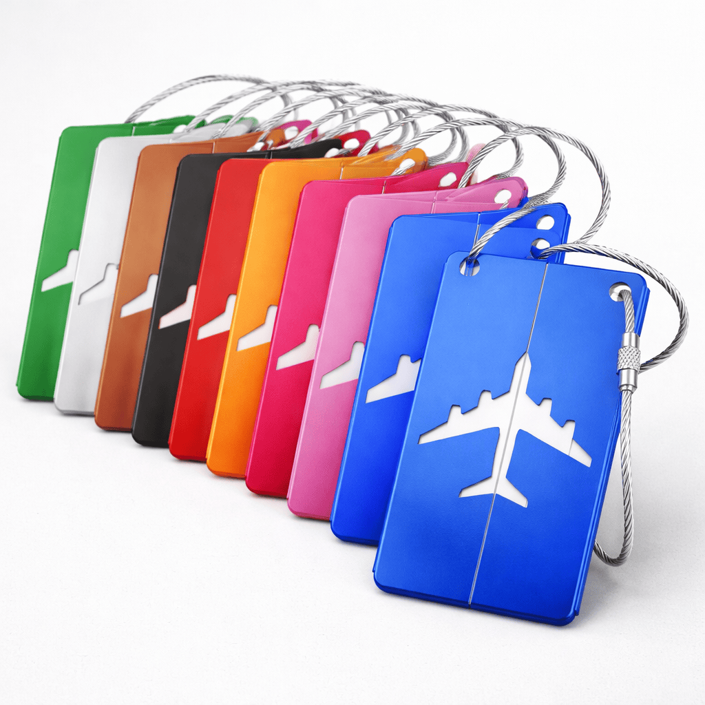 Étiquette métallique pour valise