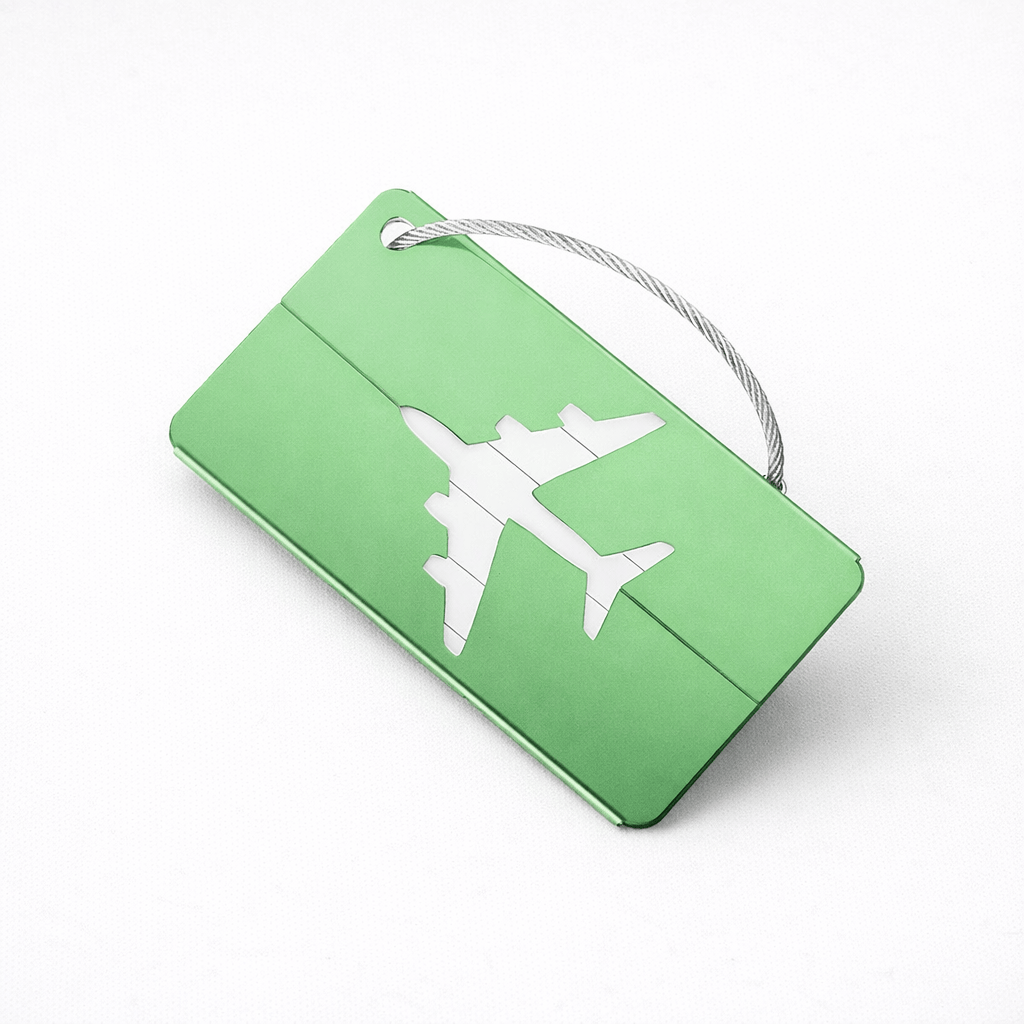 Étiquette métallique pour valise