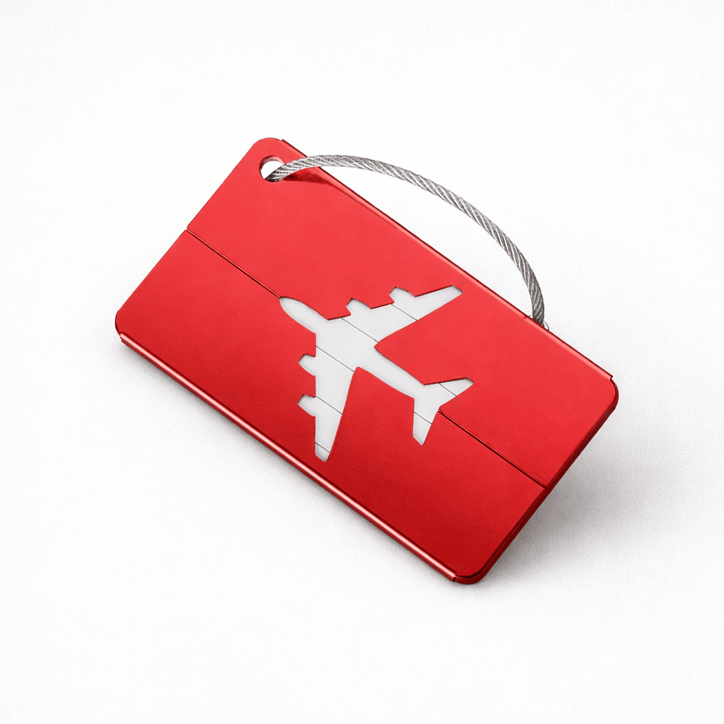 Étiquette métallique pour valise