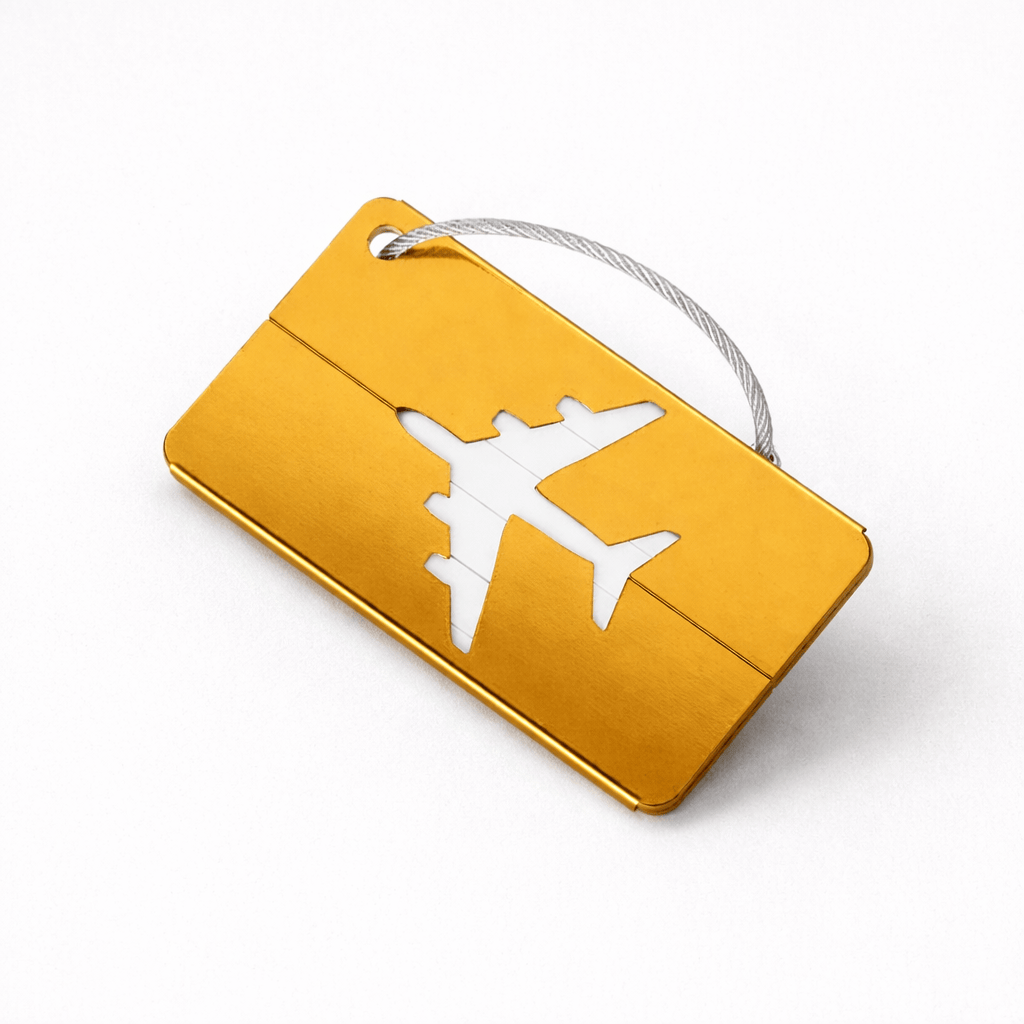 Étiquette métallique pour valise