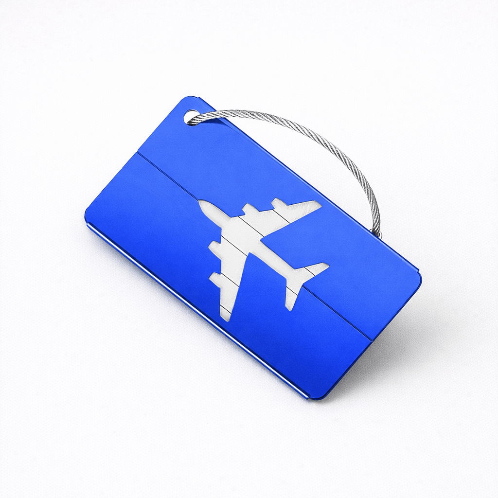 Étiquette métallique pour valise