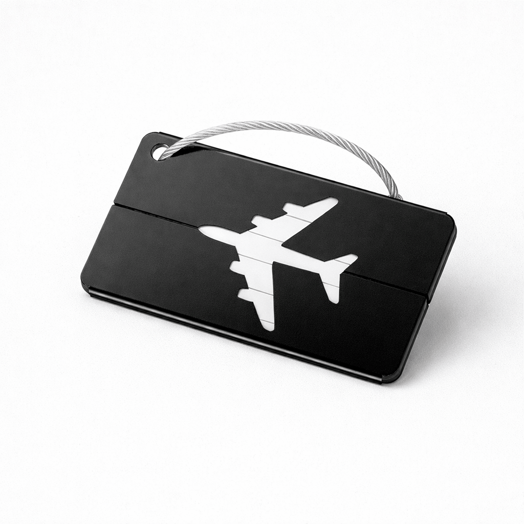 Étiquette métallique pour valise