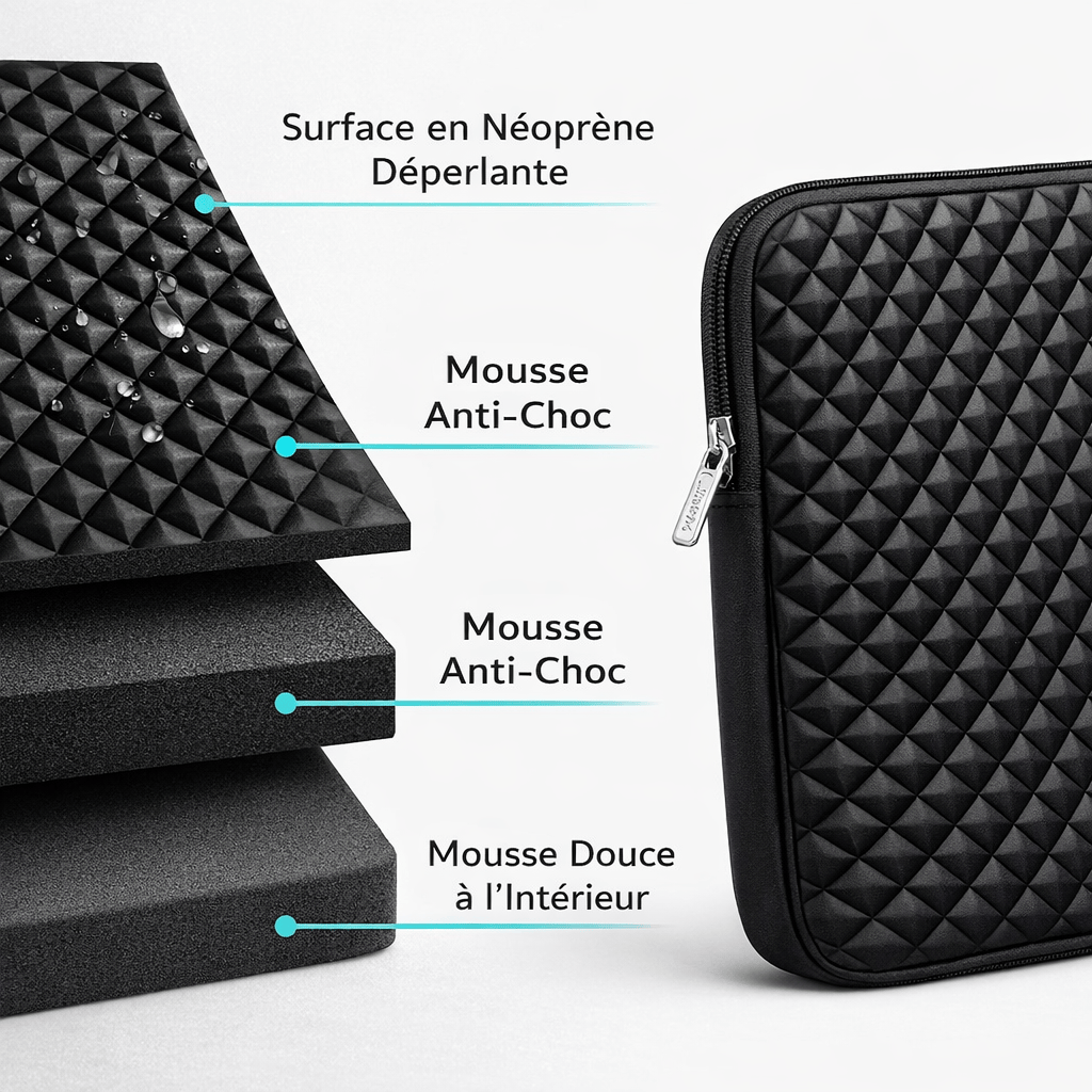 Housse de protection pour ordinateur à texture diamant