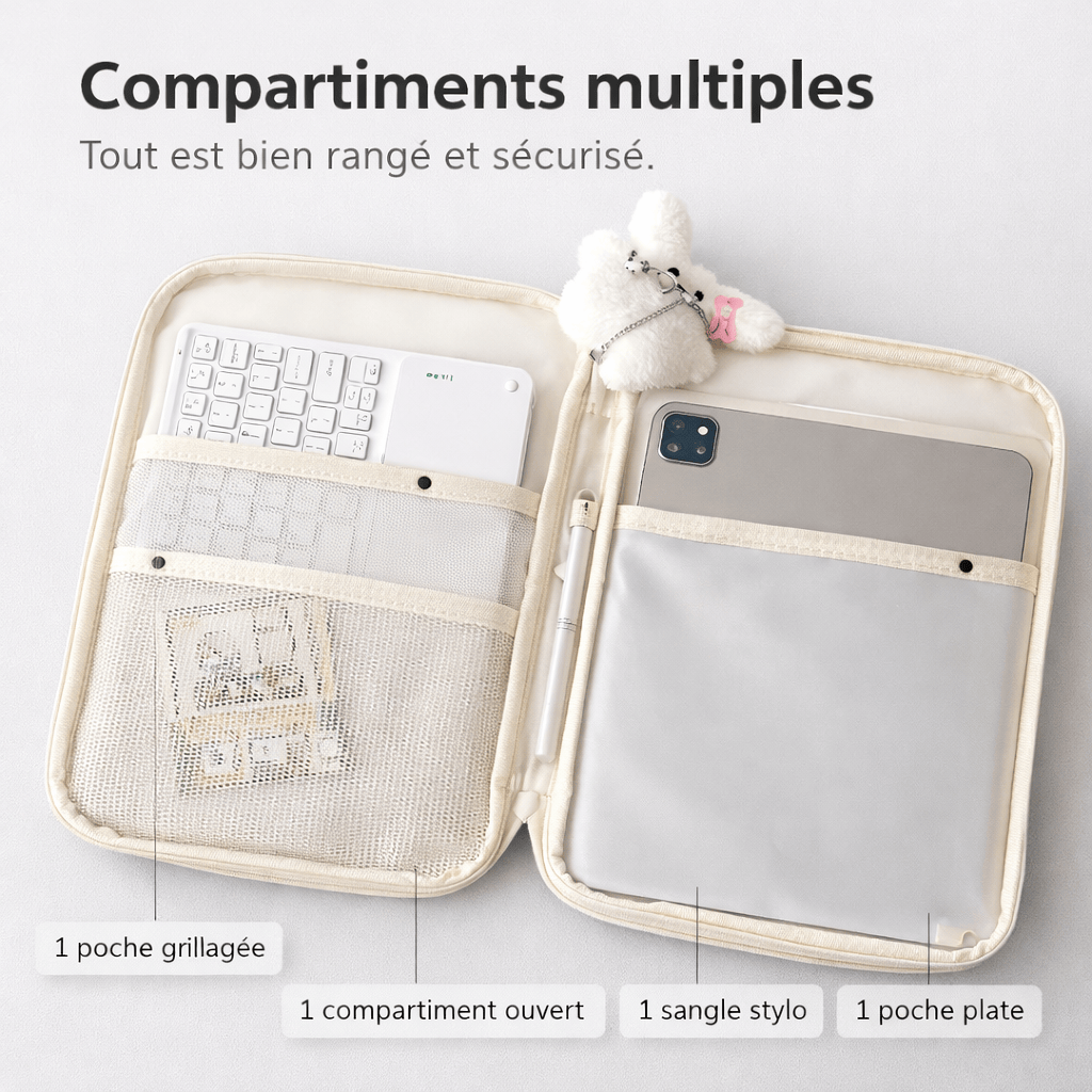 Housse tablette anti-choc matelassé