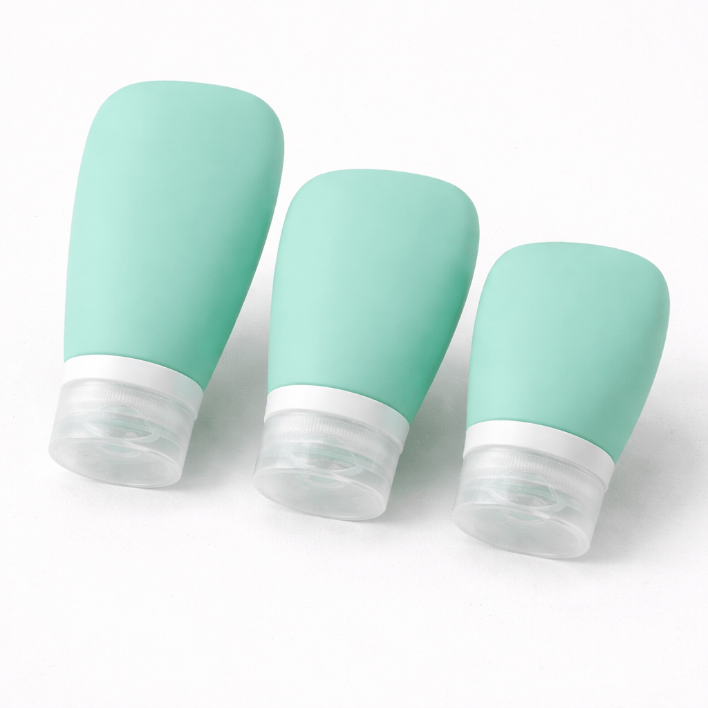 Lot 3 flacons cosmétiques en silicone