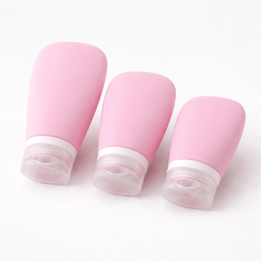 Lot 3 flacons cosmétiques en silicone
