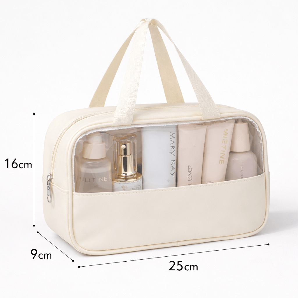 Lot 3 trousse de toilette chic transparente