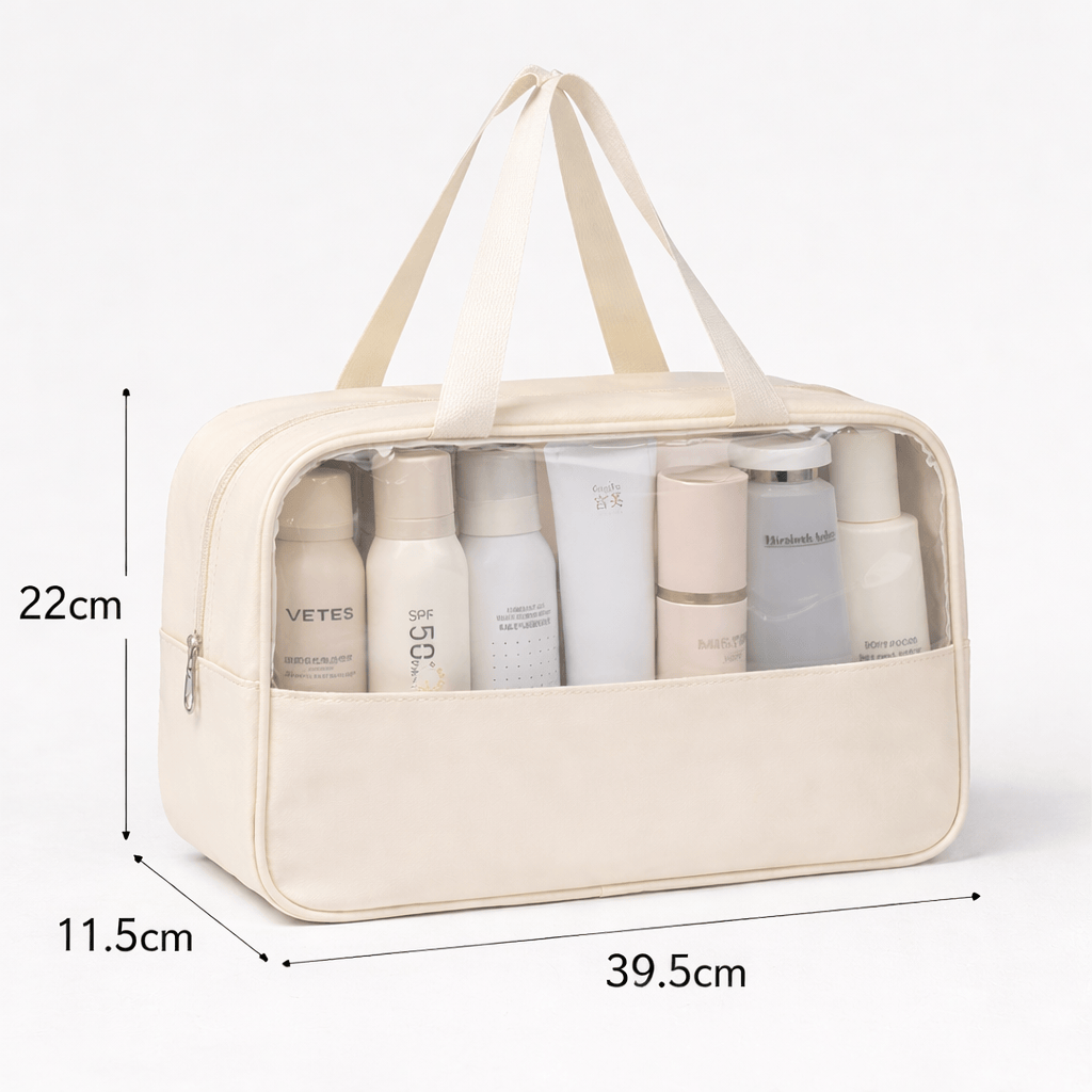 Lot 3 trousse de toilette chic transparente