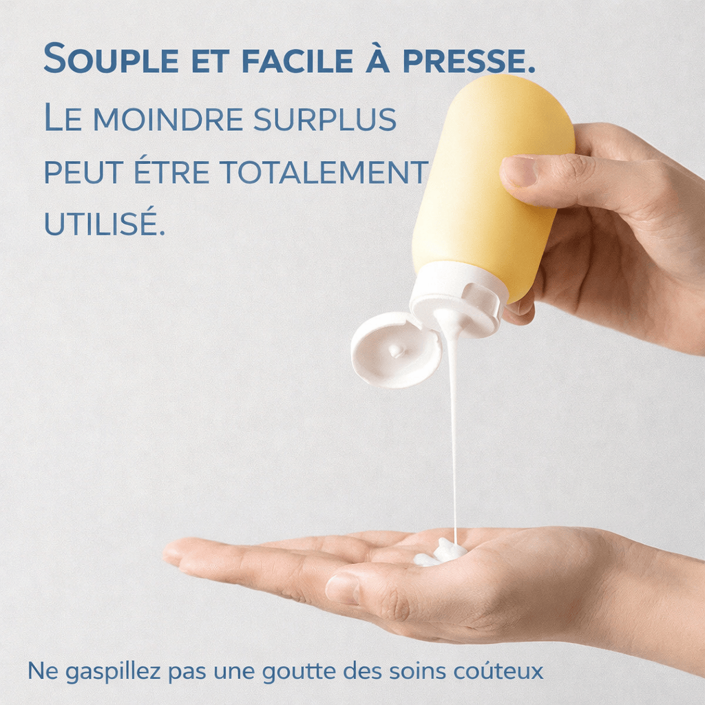 Lot de 11 flacons de voyage en silicone