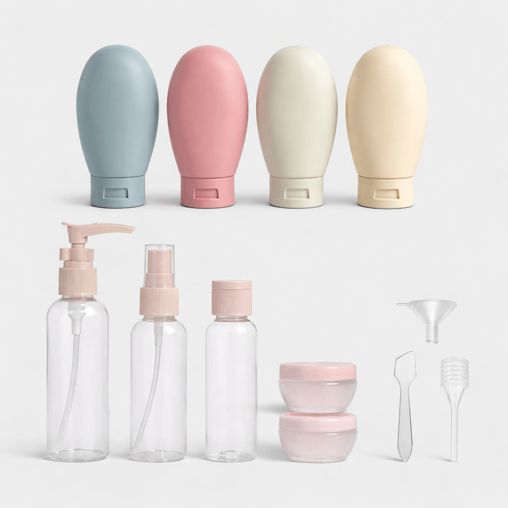 Lot de 11 flacons de voyage en silicone