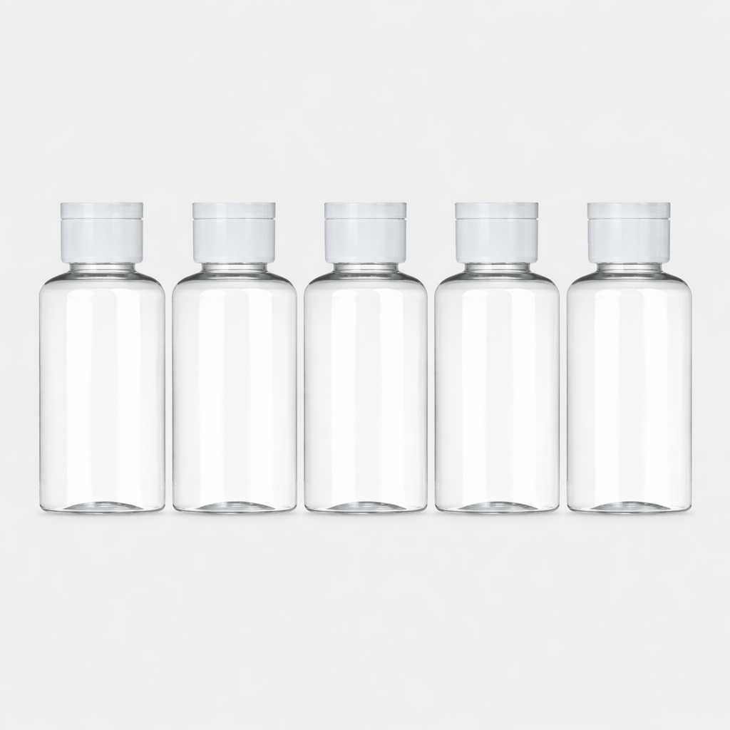Lot de 5 flacons de voyage vides