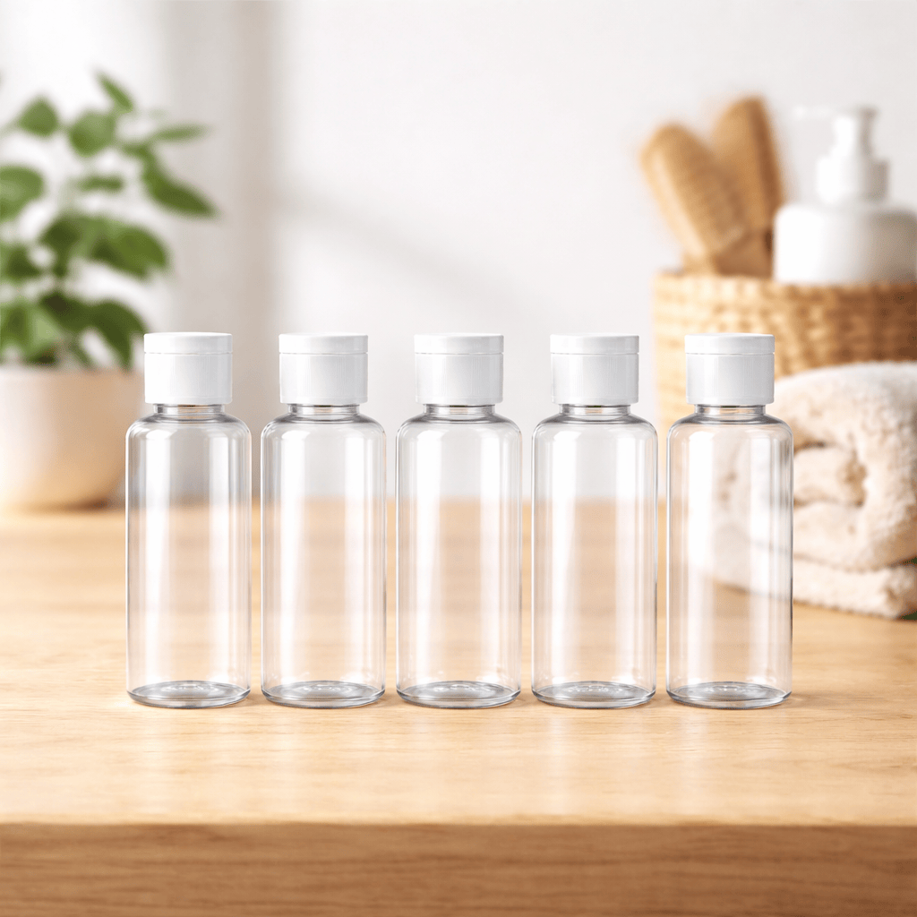 Lot de 5 flacons de voyage vides