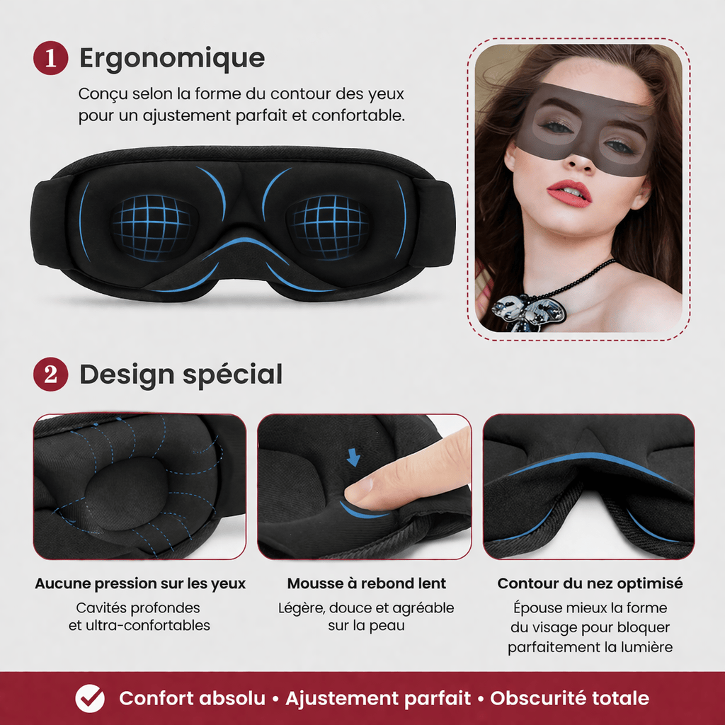Masque de sommeil 3D ergonomique