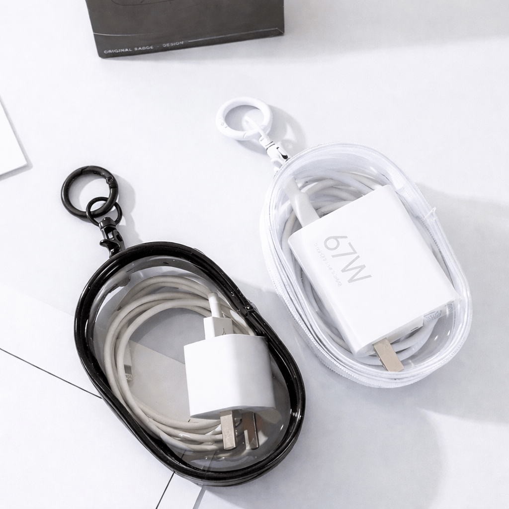 Organisateur câble transparent rangement chargeur pour voyage