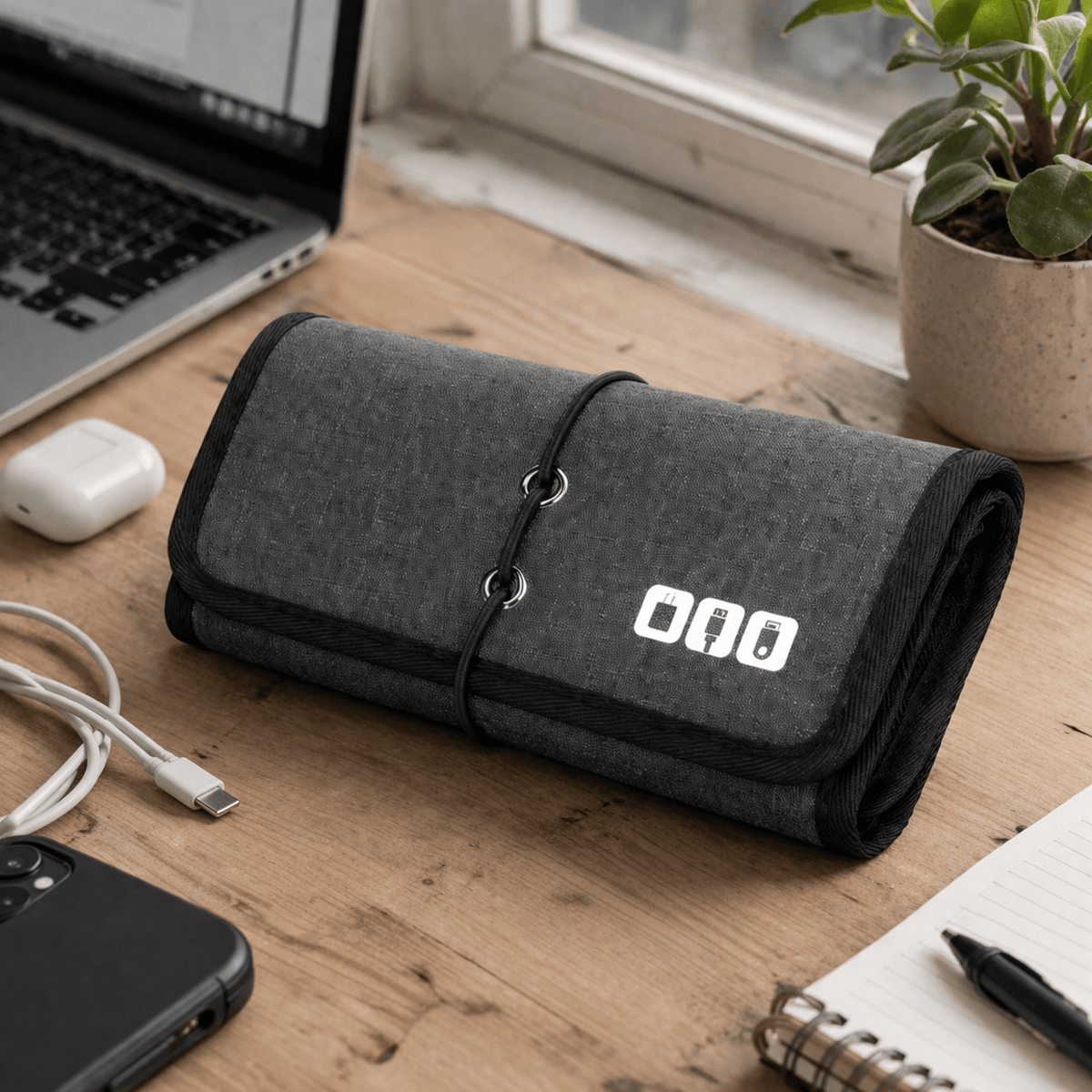 Organisateur de câble pliable grande capacité