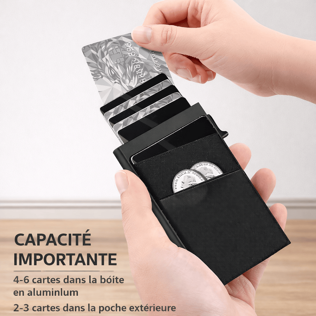 Porte cartes minimaliste en aluminium RFID
