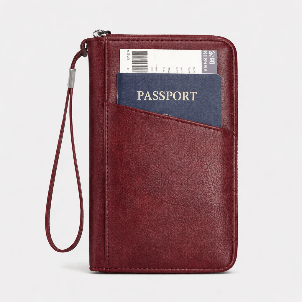 Porte passeport de voyage RFID en cuir PU