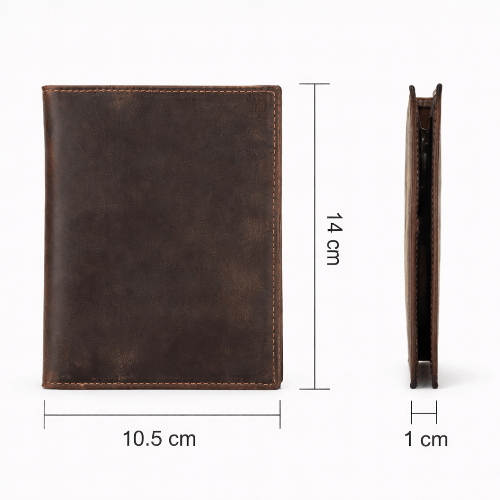 Porte passeport en cuir avec porte-cartes et emplacement AirTag