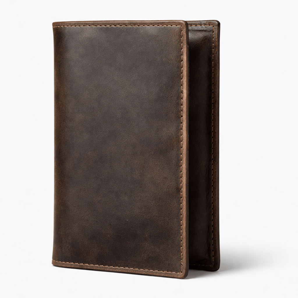 Porte passeport en cuir avec porte-cartes et emplacement AirTag