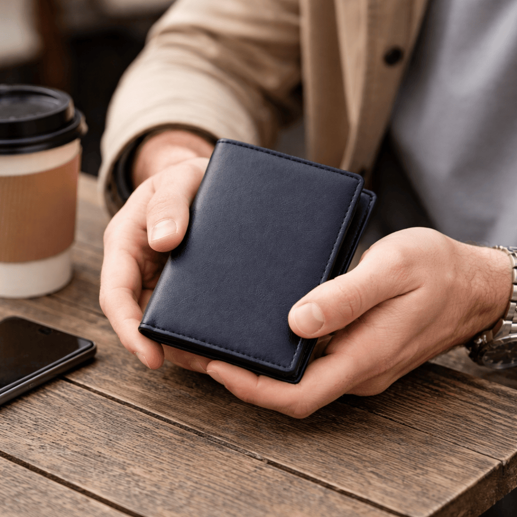 Portefeuille homme en cuir véritable RFID