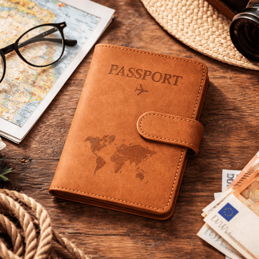 Protège passeport RFID en cuir