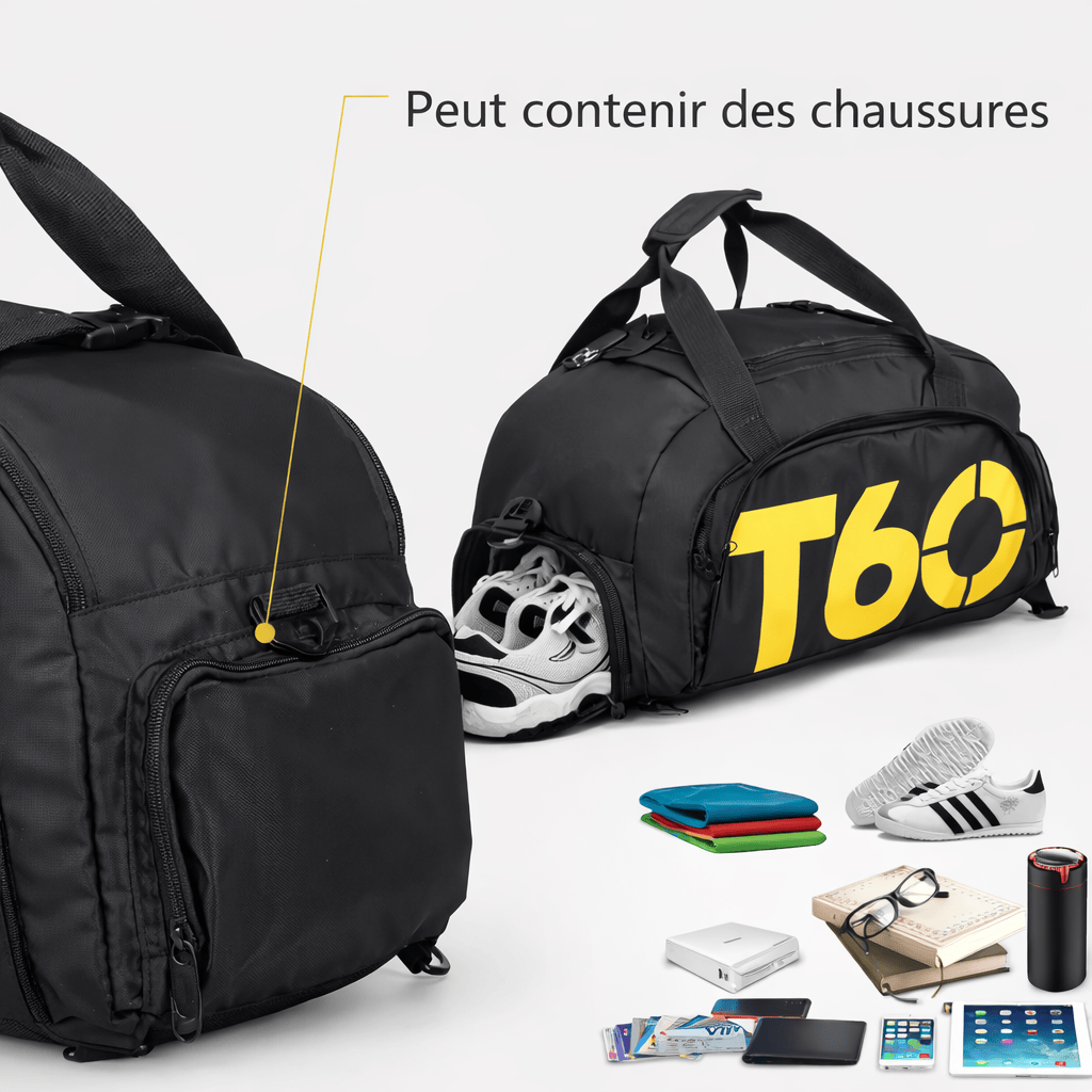 Sac de sport 2-en-1 : sac à dos et sac de voyage