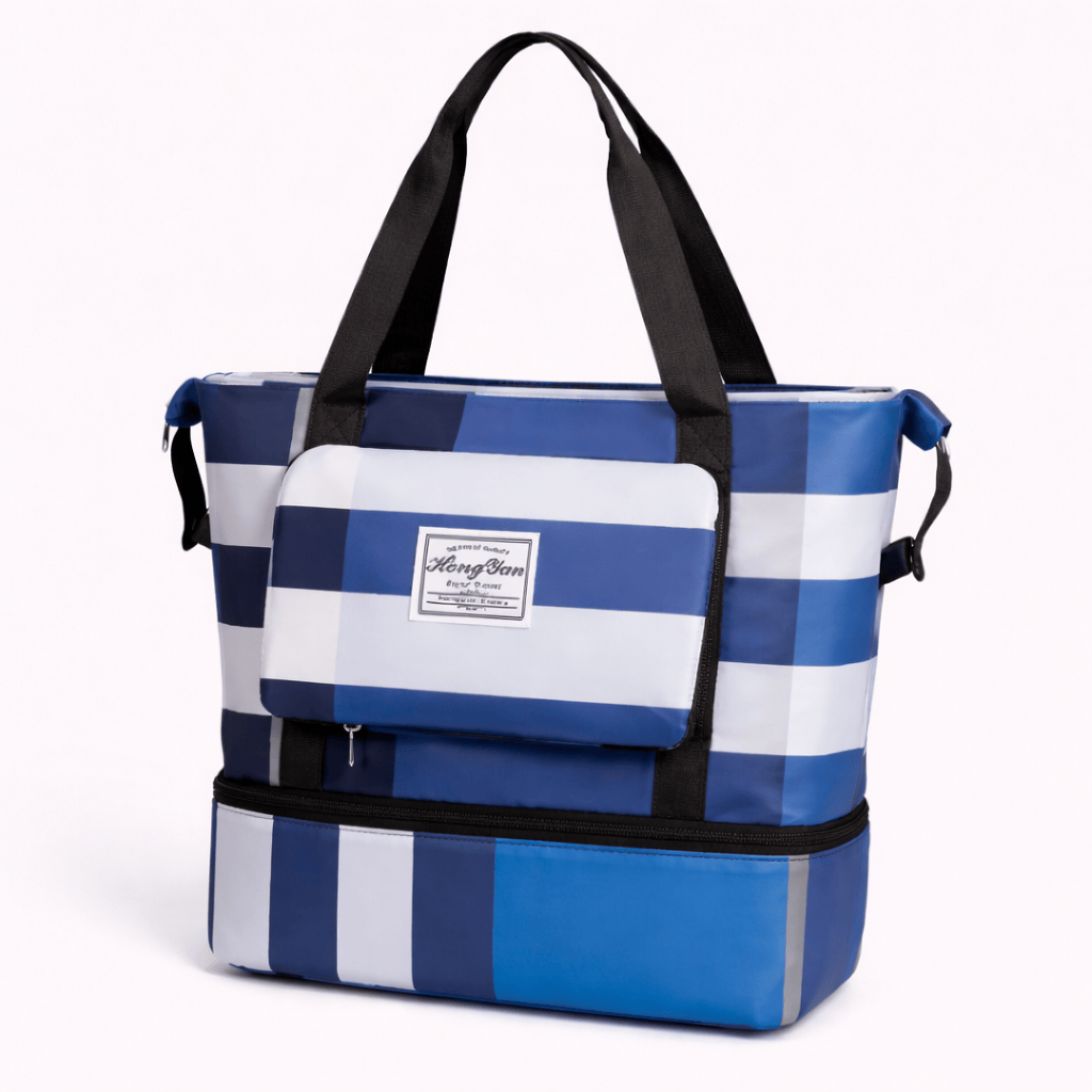 Sac de voyage à carreaux compartiment pour chaussure