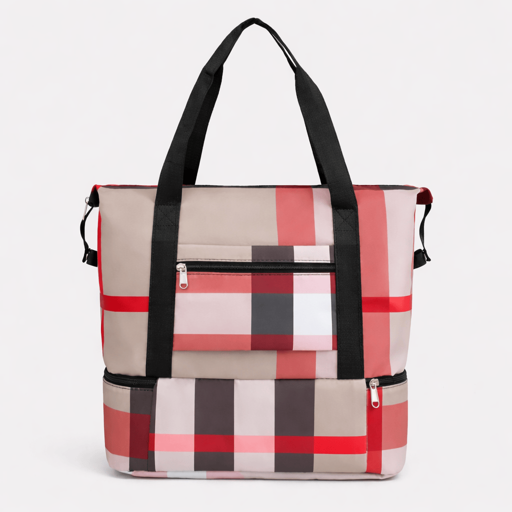 Sac de voyage à carreaux compartiment pour chaussure