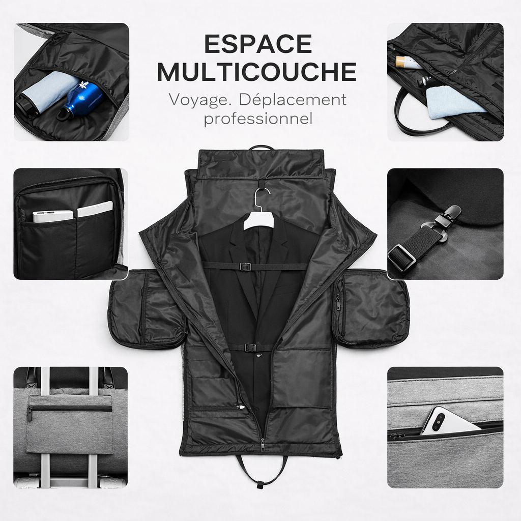 Sac de voyage business 2-en-1 avec porte costume