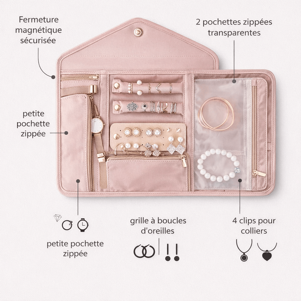 Sac de voyage pliable pour bijoux