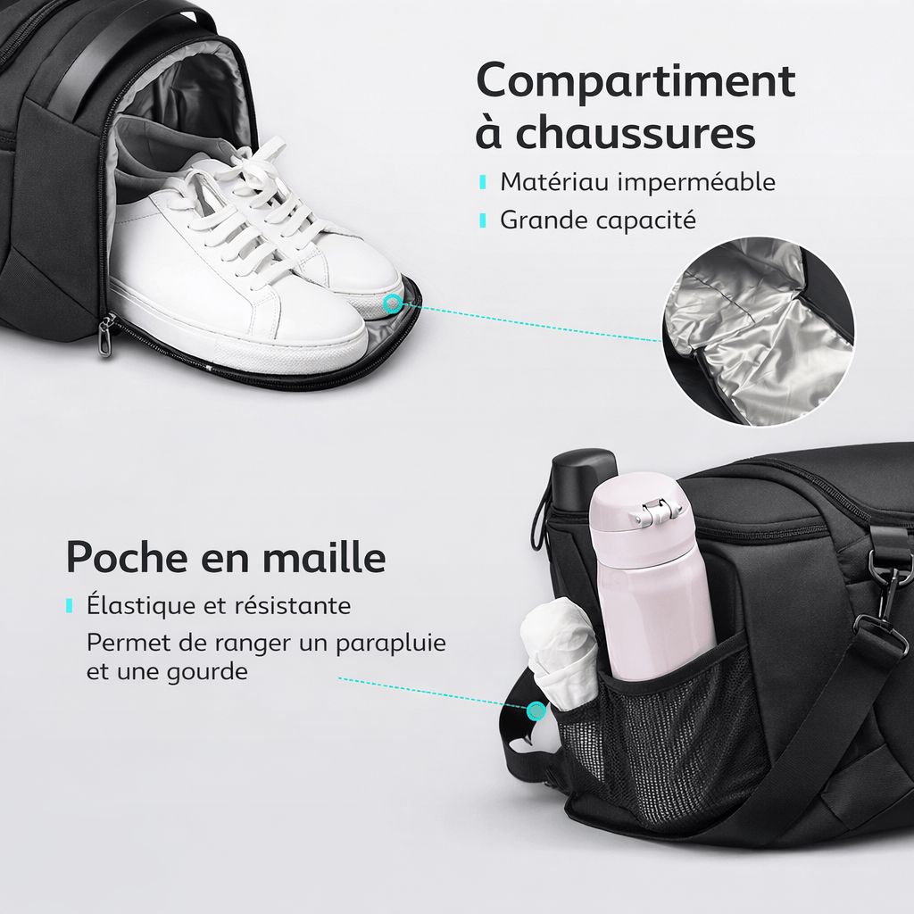 Sac voyage fitness large capacité