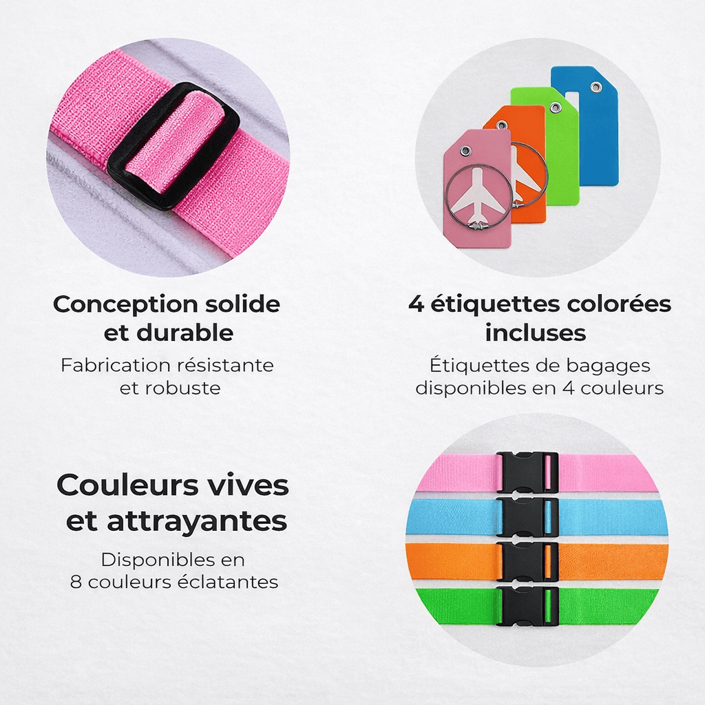 Sangles de valise coloré