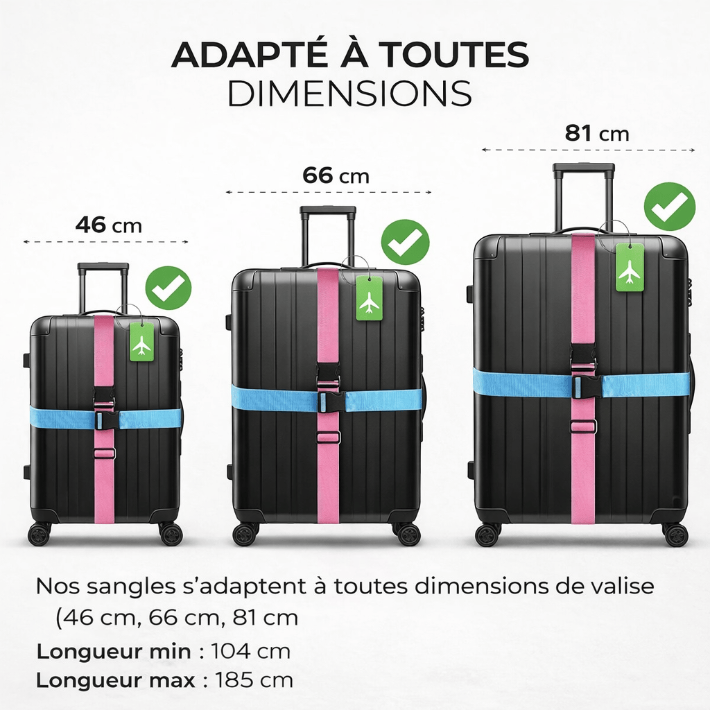 Sangles de valise coloré