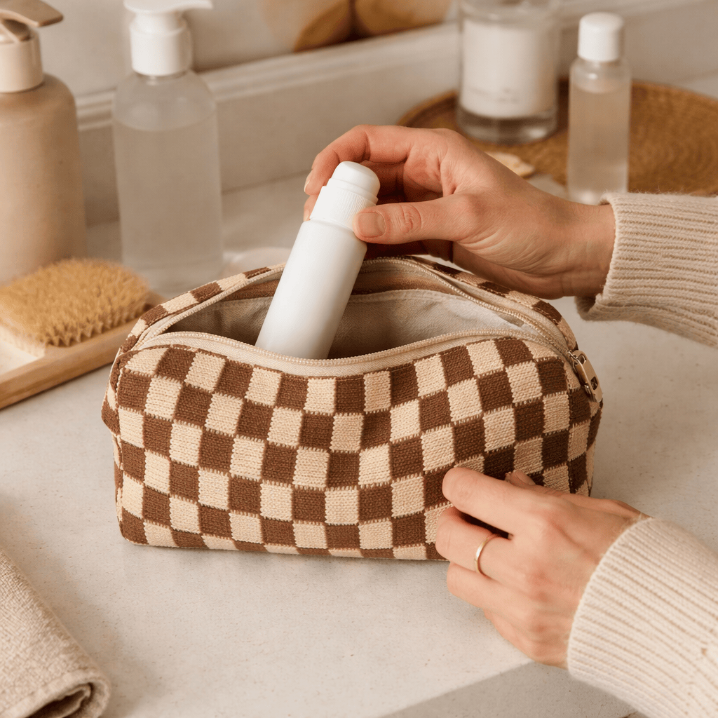 Trousse de toilette damier