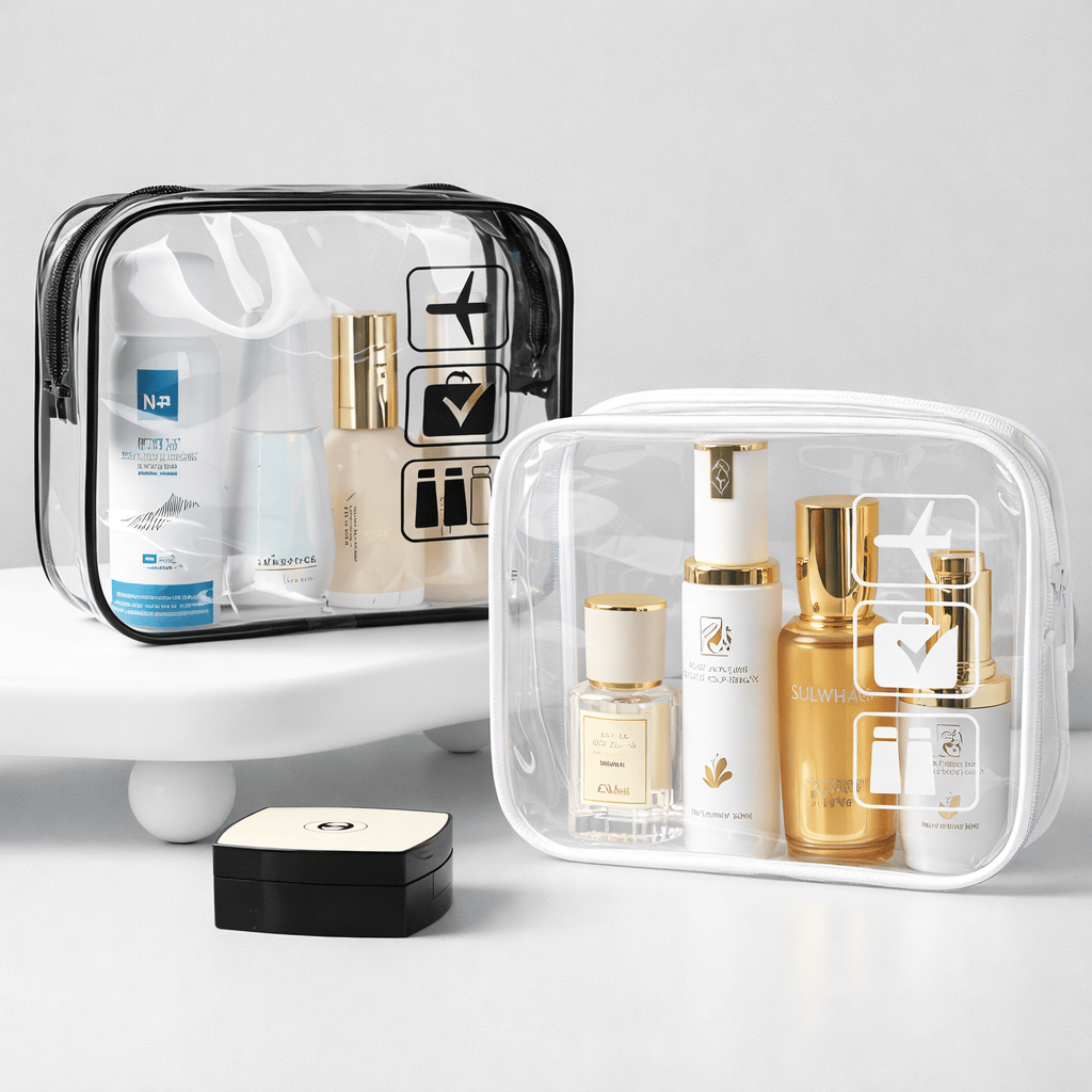 Trousse de toilette grande capacité transparente pour avion