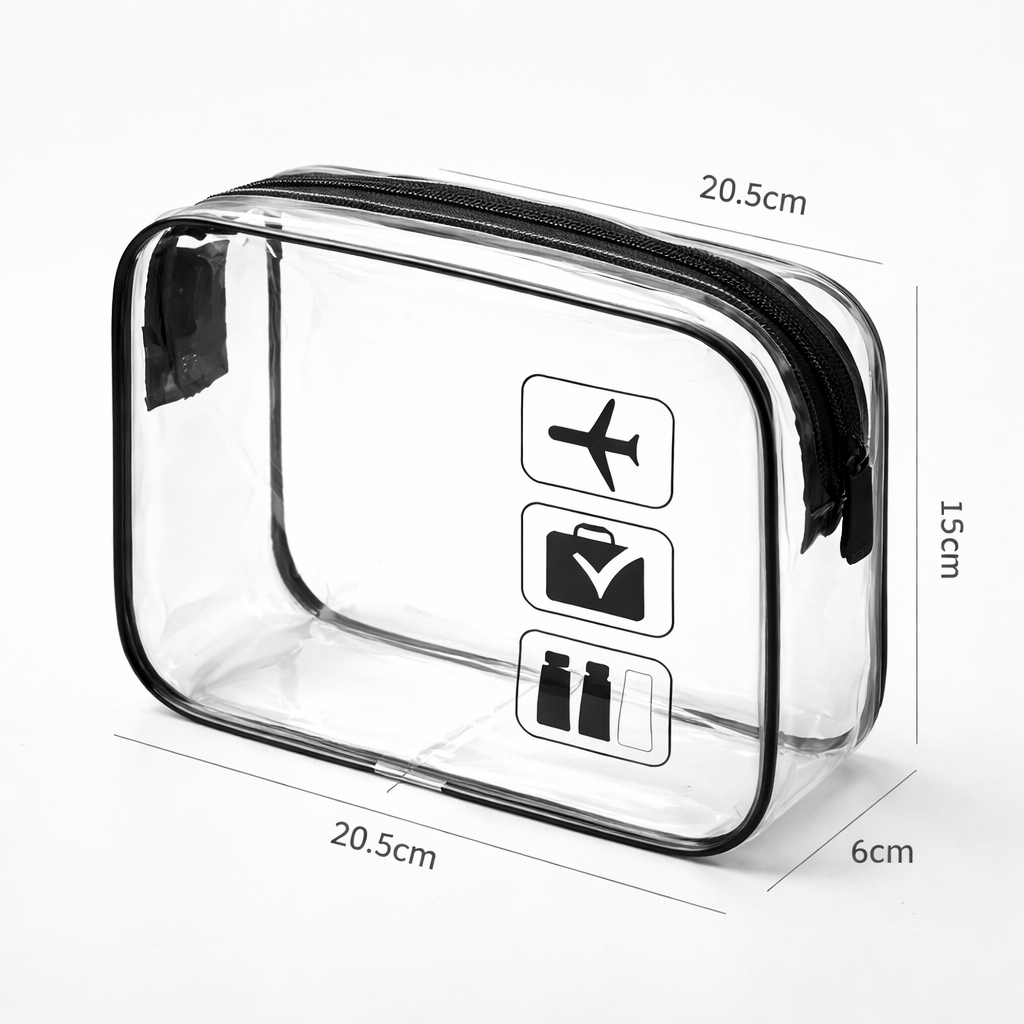 Trousse de toilette grande capacité transparente pour avion