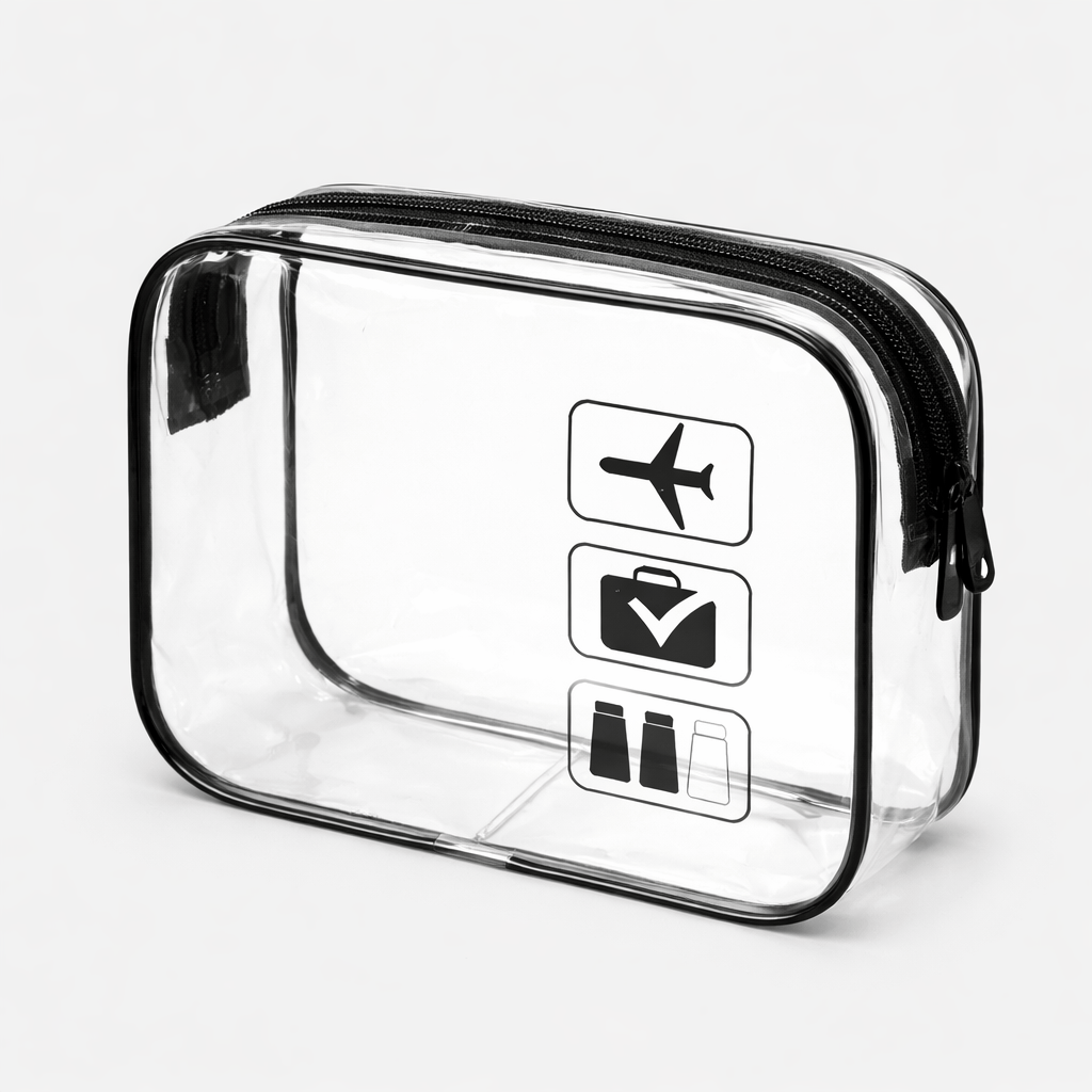 Trousse de toilette grande capacité transparente pour avion