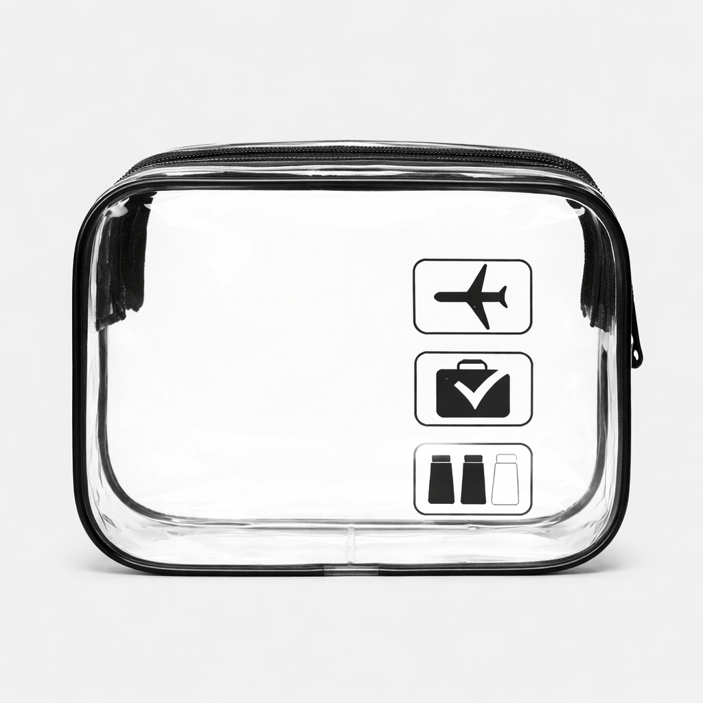 Trousse de toilette grande capacité transparente pour avion
