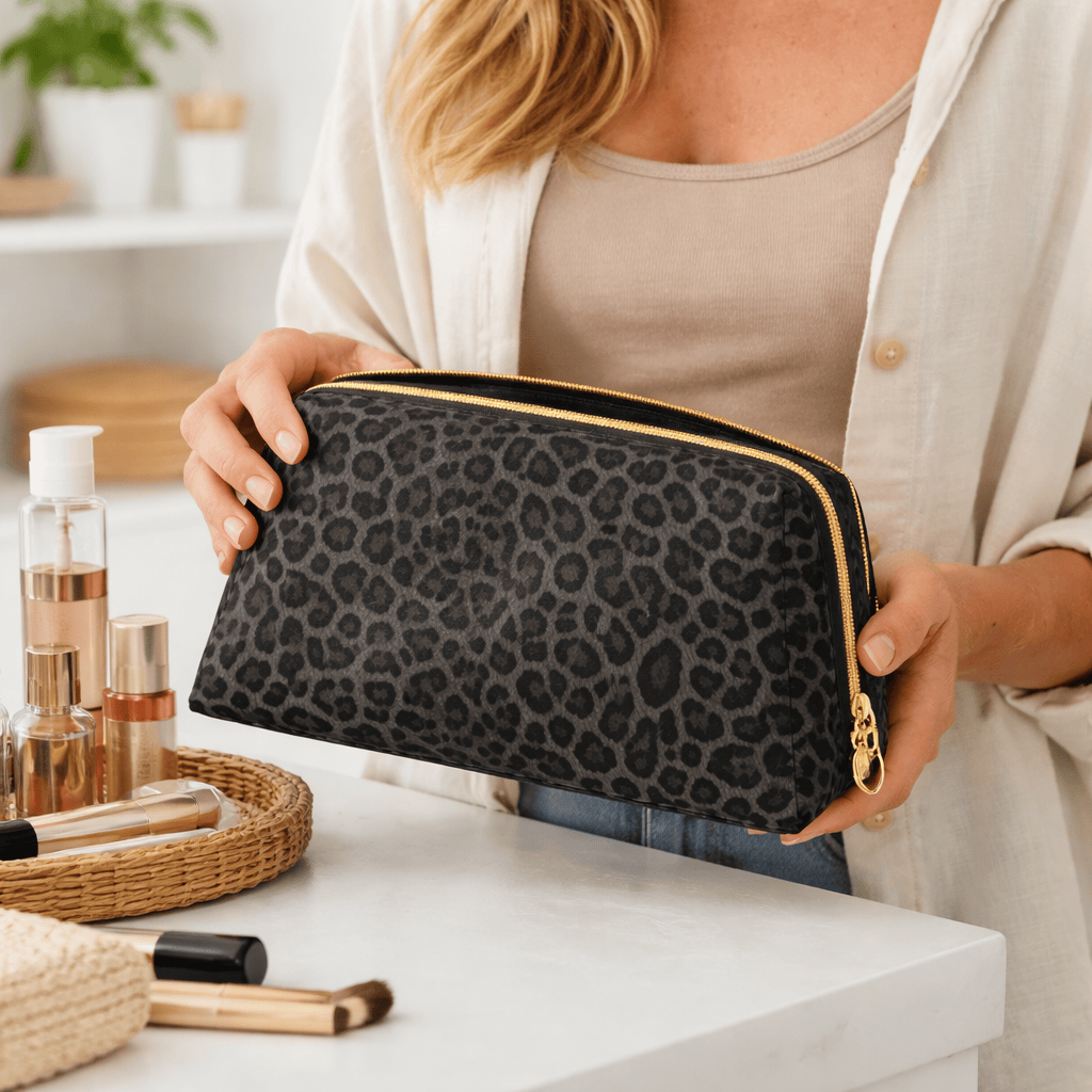 Trousse de toilette léopard