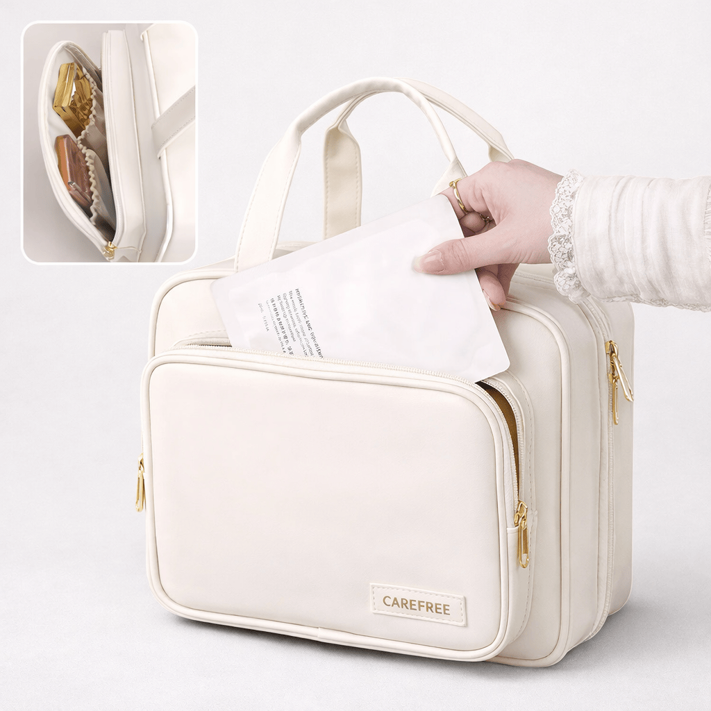 Trousse de toilette pliable avec poignée