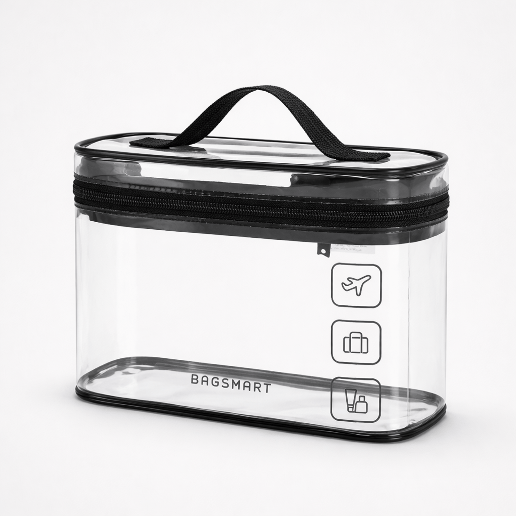 Trousse de toilette transparente pour avion